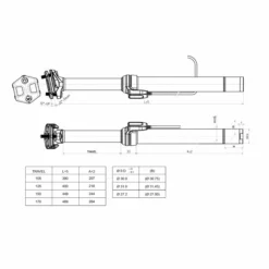 Brand-X Ascend II XL Dropper Seatpost (170mm) -Sykkel Kompo Brand X Ascend II XL 170mm Dropper Seatpost Dropper Seats posts Black BRNDXDRPA02XL316489170 2