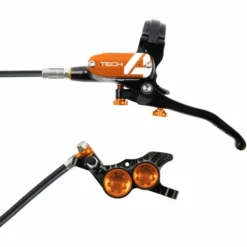 Hope Tech 4 E4 Brake - No Rotor -Sykkel Kompo Hope Tech 4 E4 Brake No Rotor Disc Brake Callipers Black Orange T4E4CL