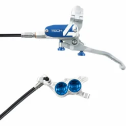 Hope Tech 4 E4 Brake - No Rotor -Sykkel Kompo Hope Tech 4 E4 Brake No Rotor Disc Brake Callipers SIlver Blue T4E4ZSBL