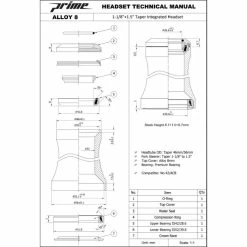 Prime Doyenne 1-1/8"-1.5" Integrated Headset 7 Prime Doyenne 1-1/8"-1.5" Integrated Headset -Sykkel Kompo Prime Doyenne 1 1 8 1 5 Integrated Headset Headsets Black PD11815IH8 1