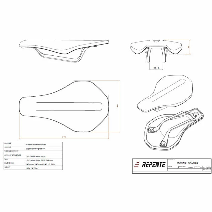 Repente Magnet Grip Saddle 7 Repente Magnet Grip Saddle - Billede 5